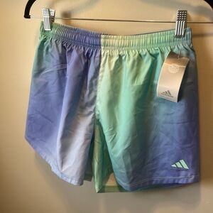 NWT adidas blue and green athletic shorts youth 16/ small